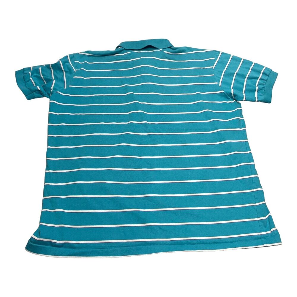 Claybrooke Polo Shirt Men's XL Blue White Striped Cotton Short Sleeve Collared - Picture 2 of 7